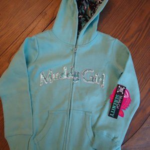 New Childs hoodie Muddy girl camo size Medium